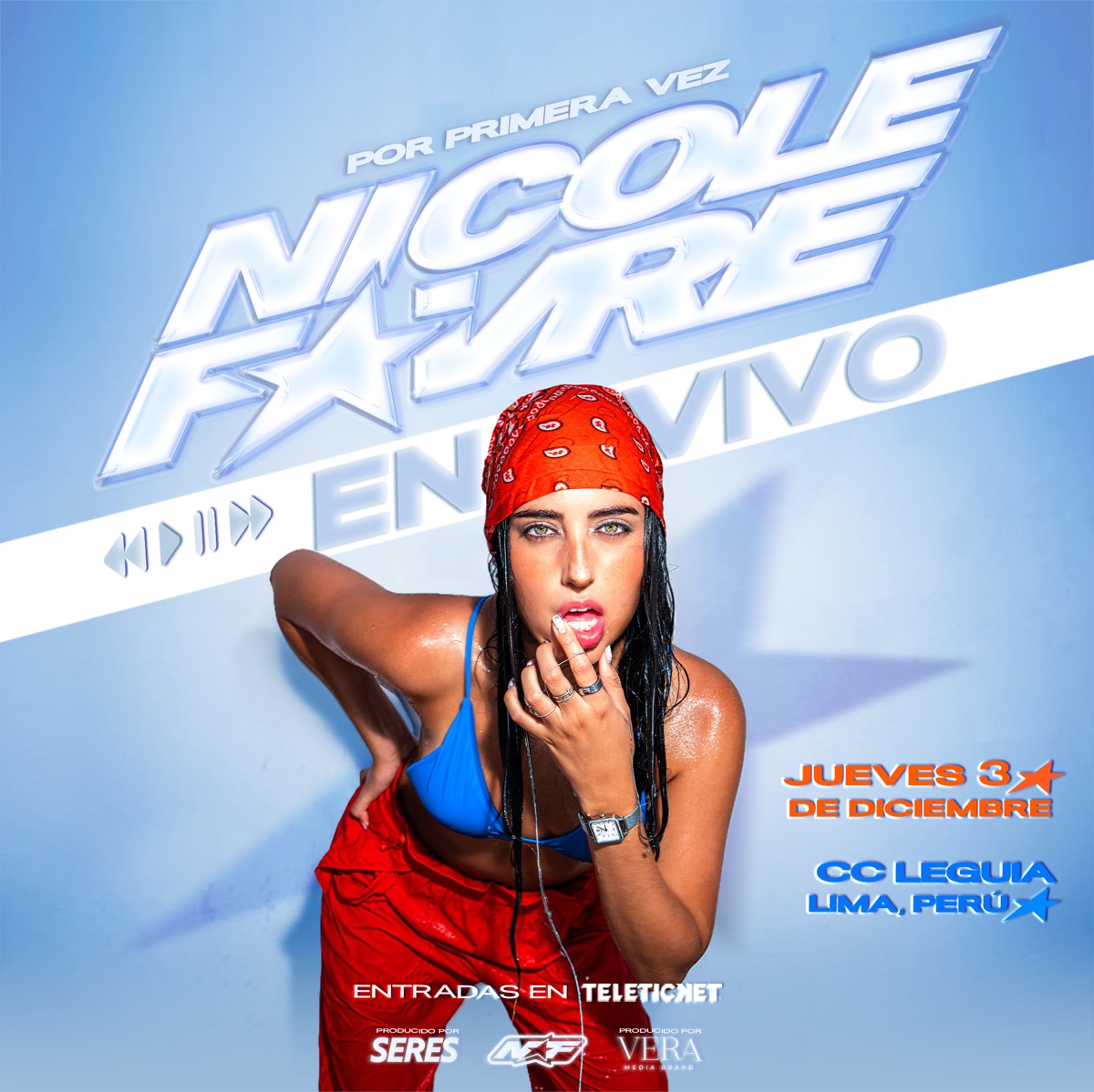 Nicole Favre en vivo — CC Leguía, Lima, Perú. Jueves 3 de diciembre